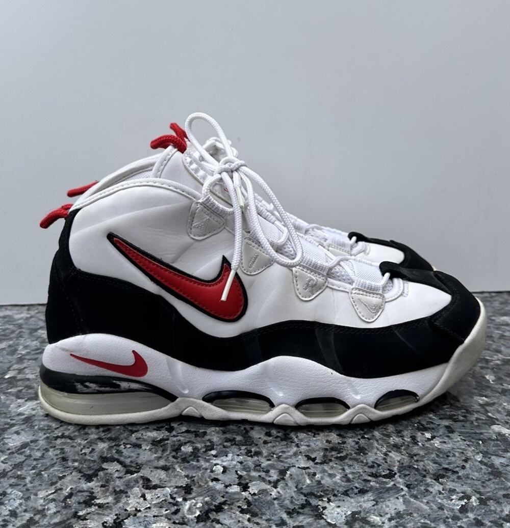 Nike Air Max Uptempo 95 White Red Black Mens Basketball CK0892-101 Sz 10.5